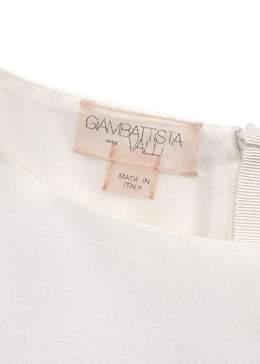 Giambattista Valli White Viscose Top with Cap Sleeves