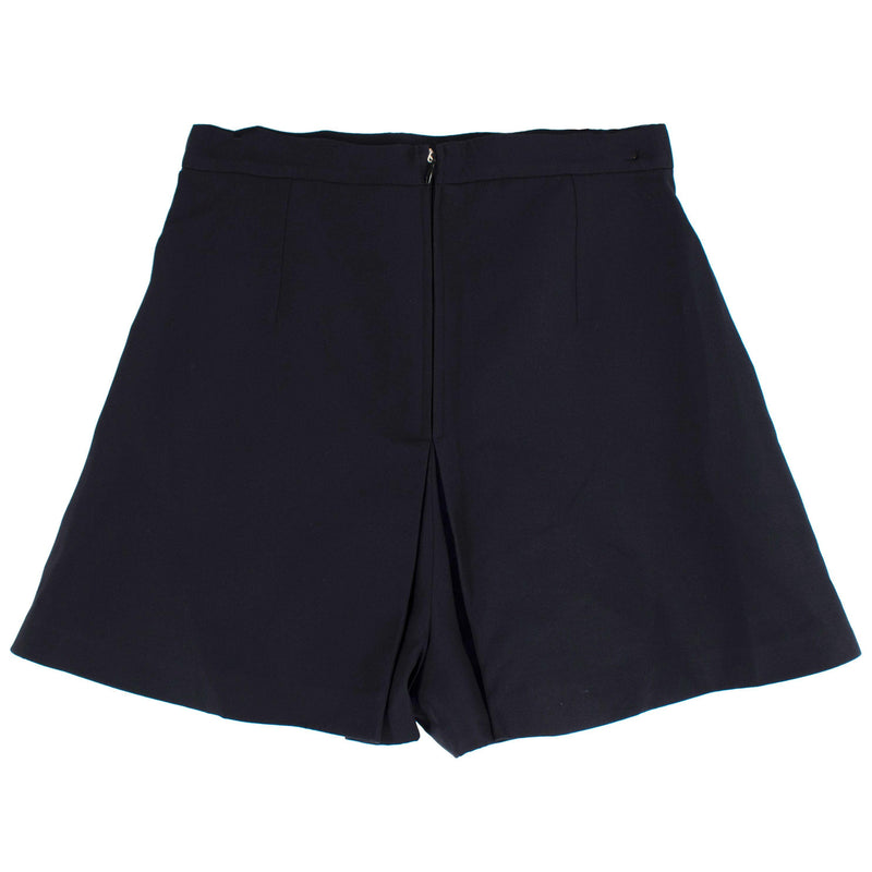 Dior Navy High Waisted Shorts with Pleated Detail