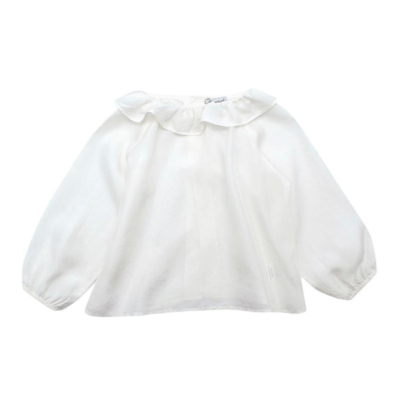 Belle enfant White Silk Long Sleeve Top