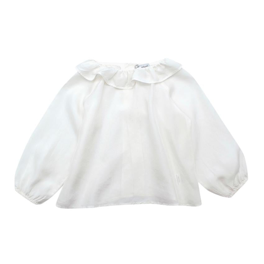 Belle enfant White Silk Long Sleeve Top