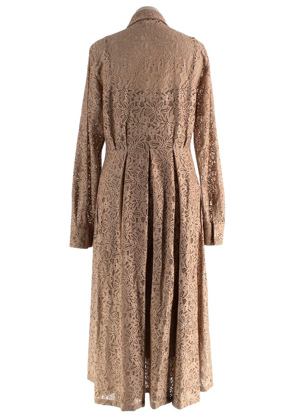 Max Mara Beige Lace Midi Dress