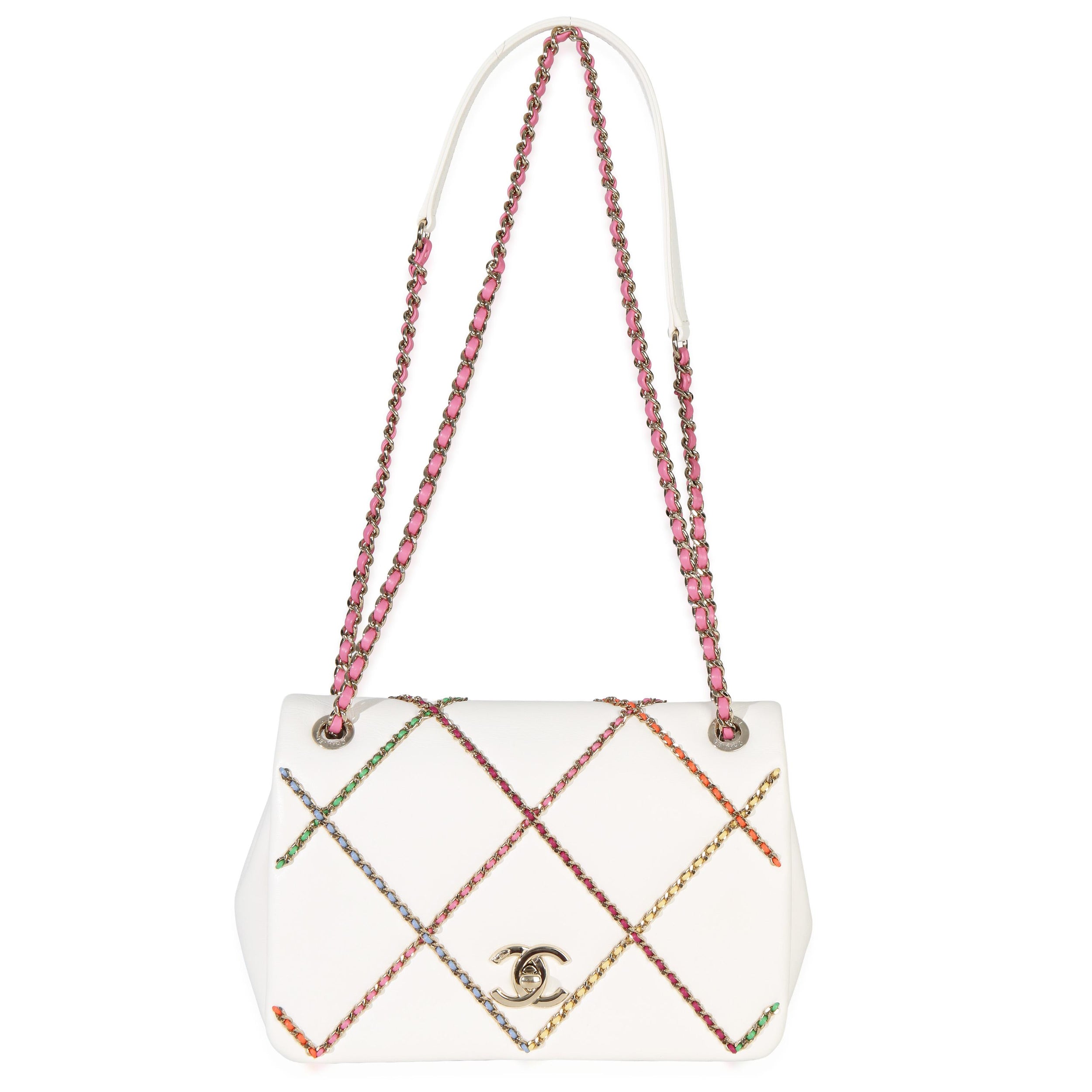 Chanel Lambskin Multicolor Chain Intertwined Small Flap Bag