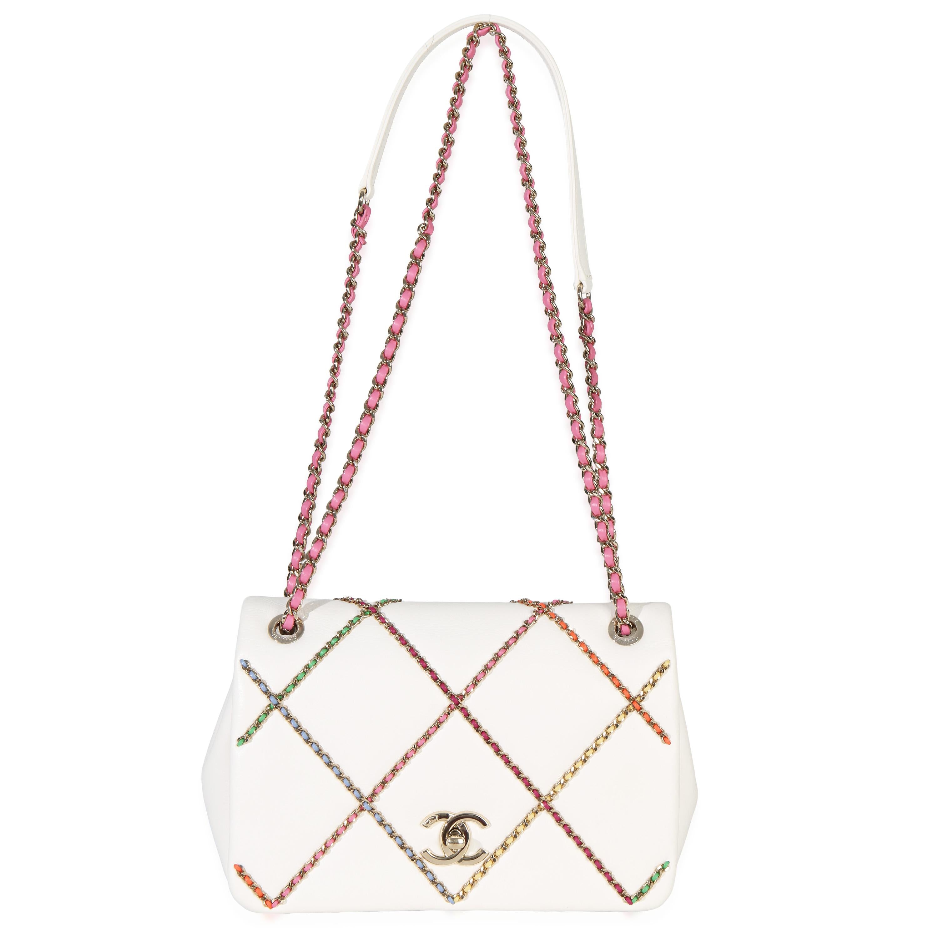 Chanel Lambskin Multicolor Chain Intertwined Small Flap Bag