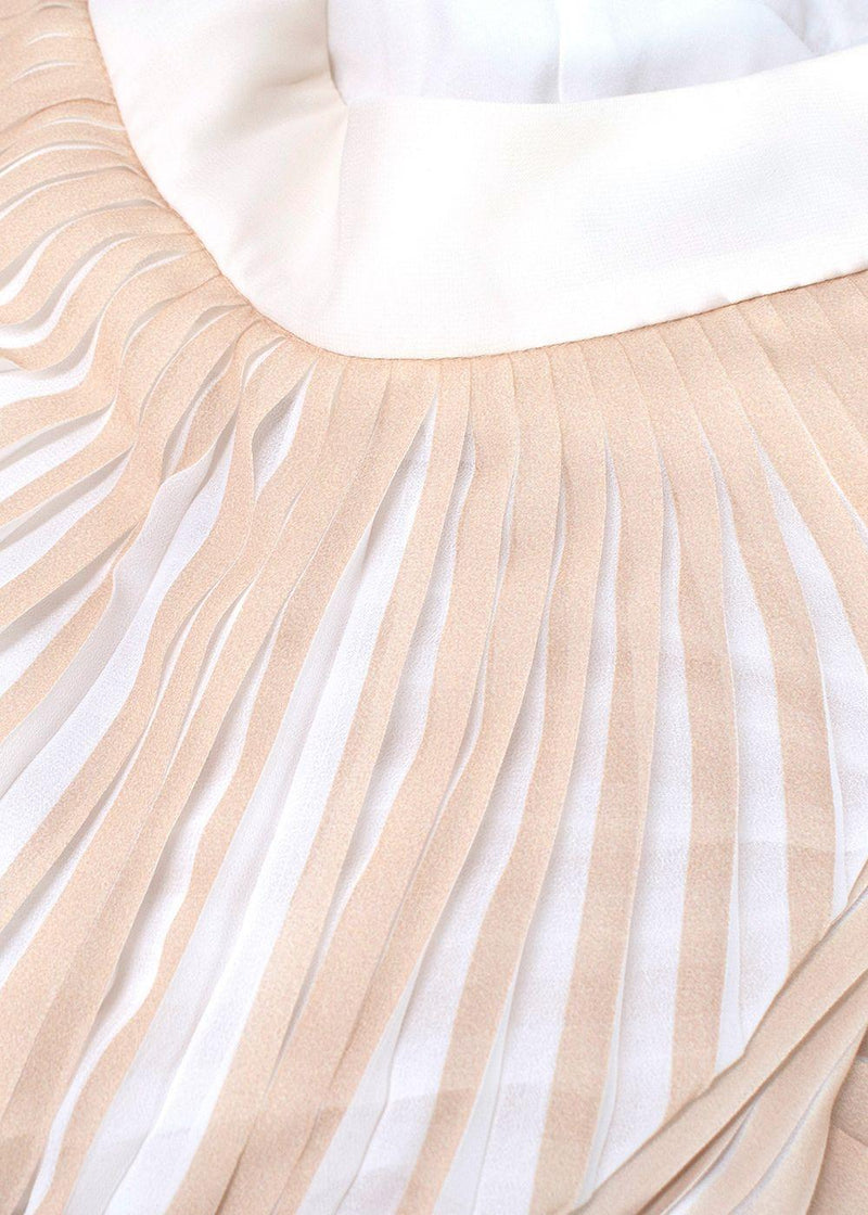 Peserico Cream Ombre Pleated Midi Skirt