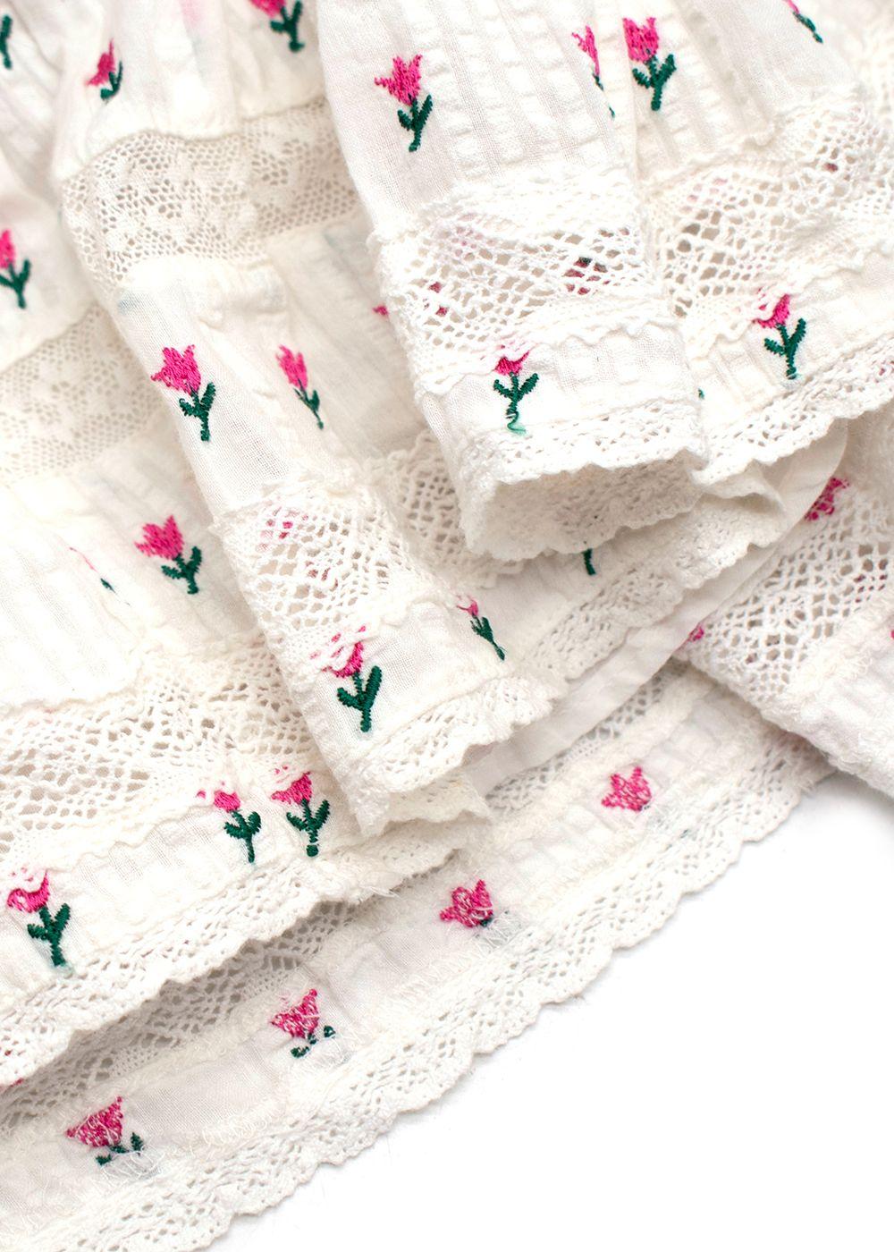 Love Shack Fancy White Floral Print Marissa Dress