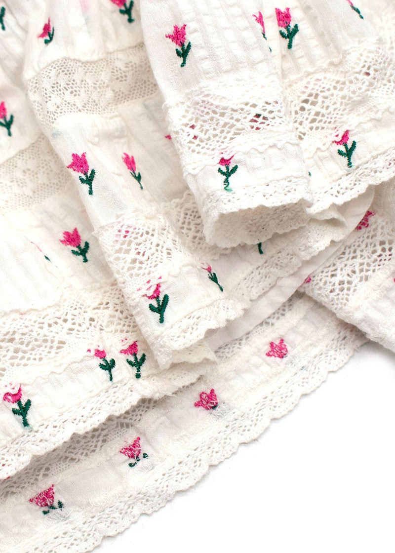 Love Shack Fancy White Floral Print Marissa Dress