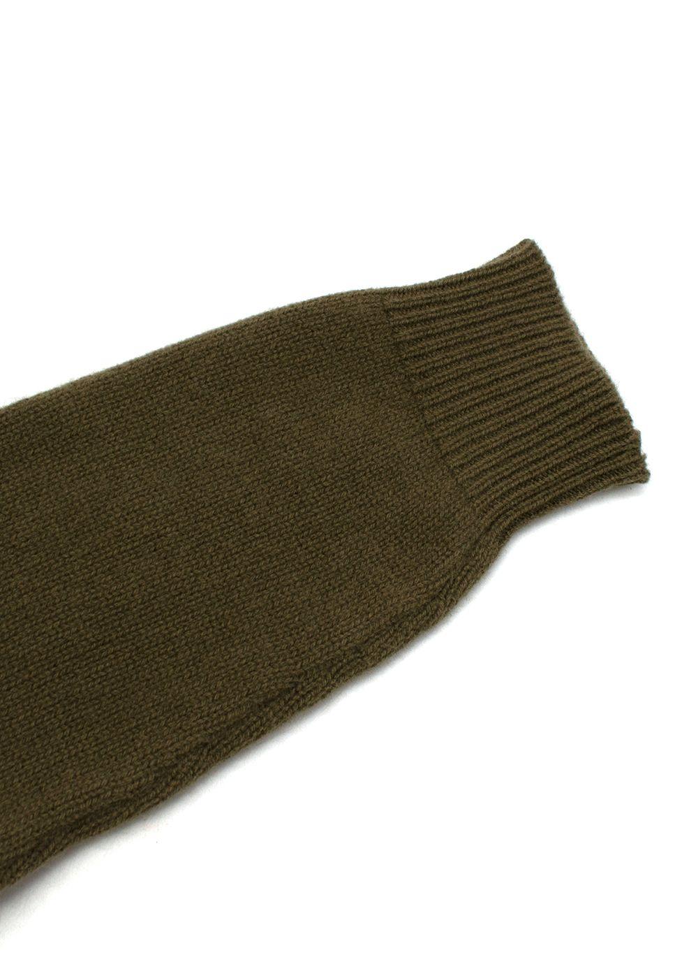 khaki wool Friday intarsia sweater