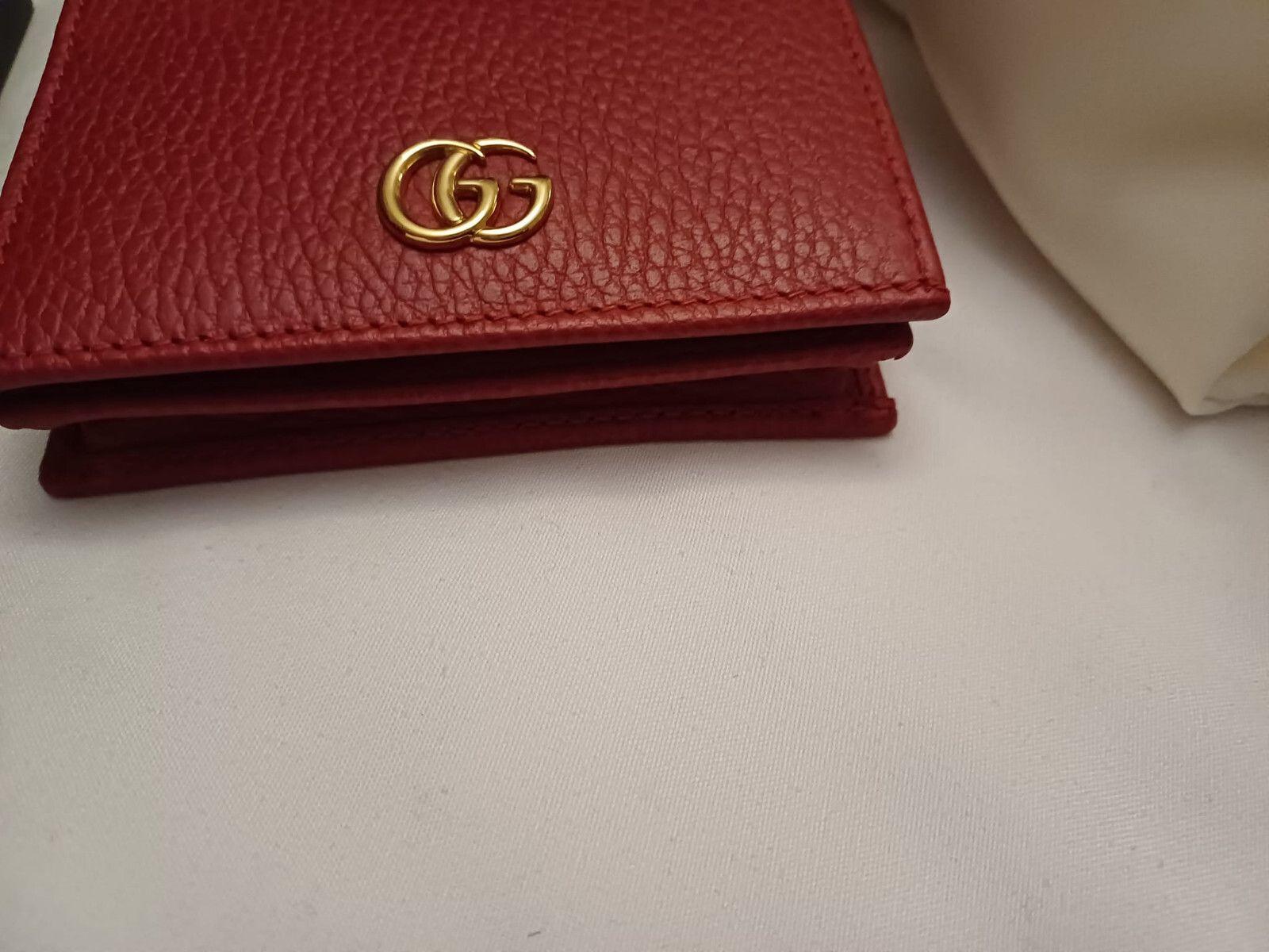 Gucci red Leather Marmont Mini Wallet