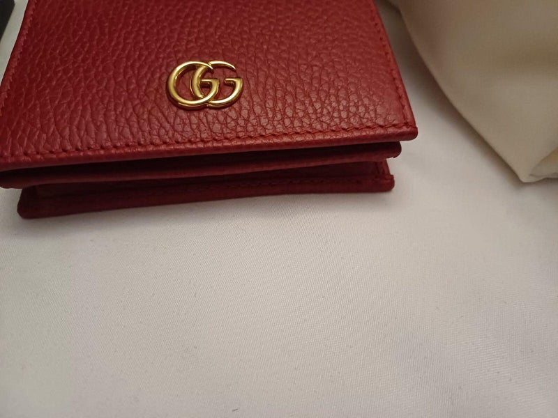 Gucci red Leather Marmont Mini Wallet