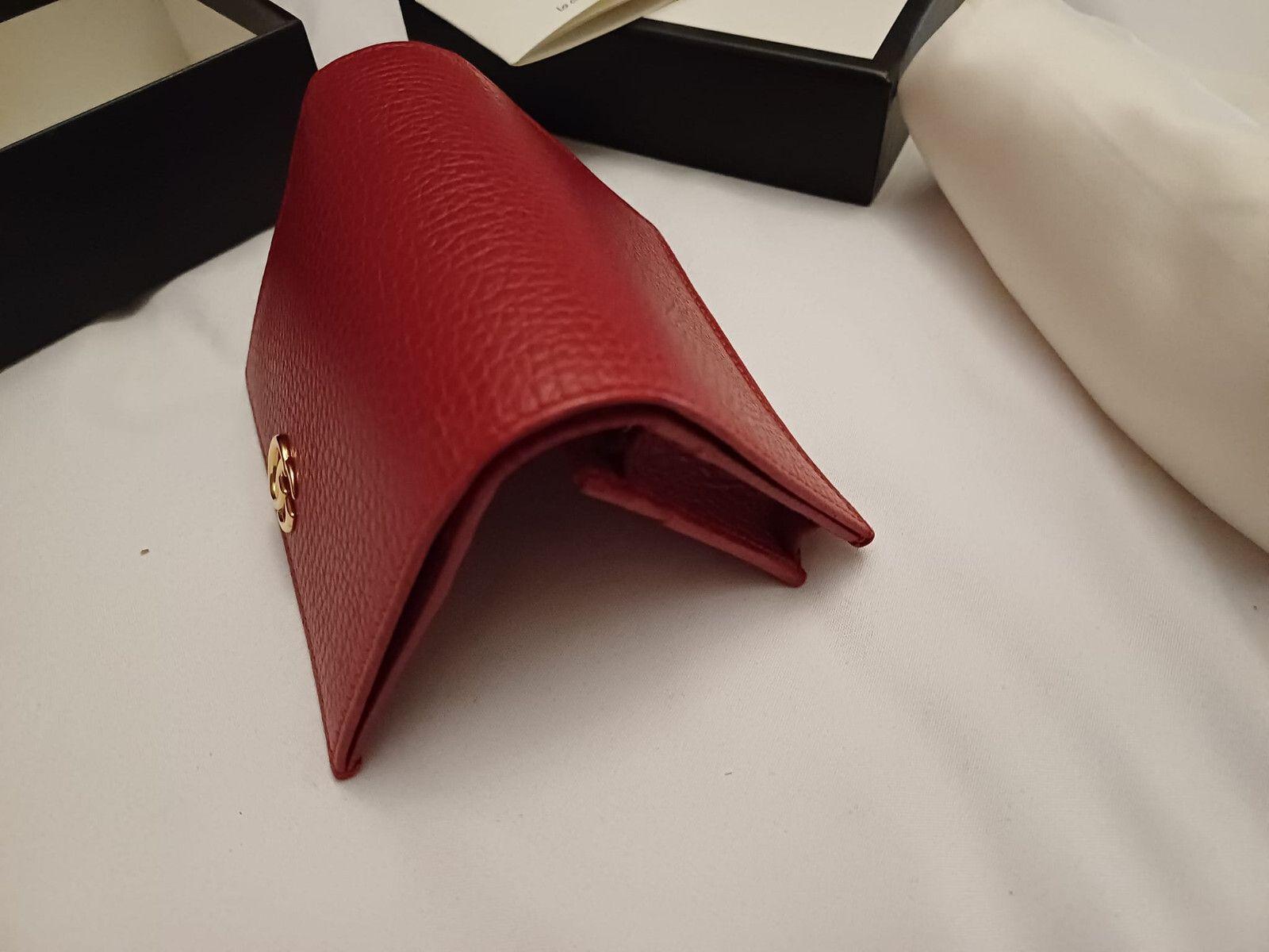 Gucci red Leather Marmont Mini Wallet