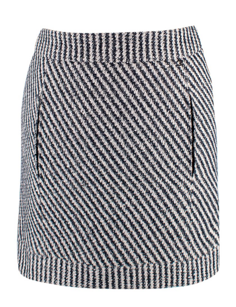 Chanel Black & White Tweed Mini Skirt