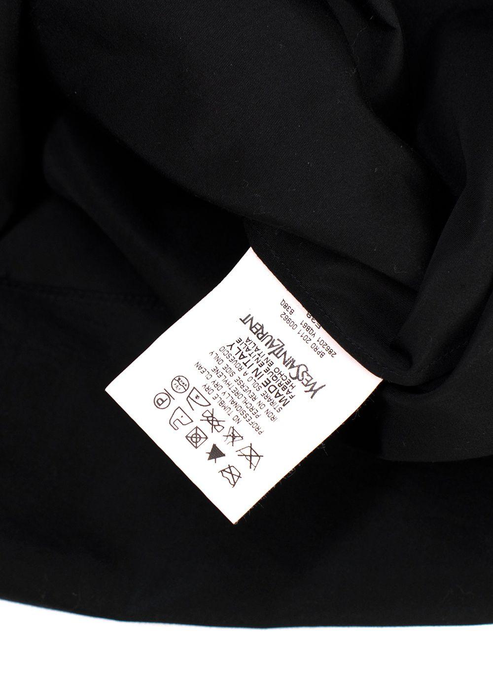 YSL Black Cotton Bow Detail  Blouse