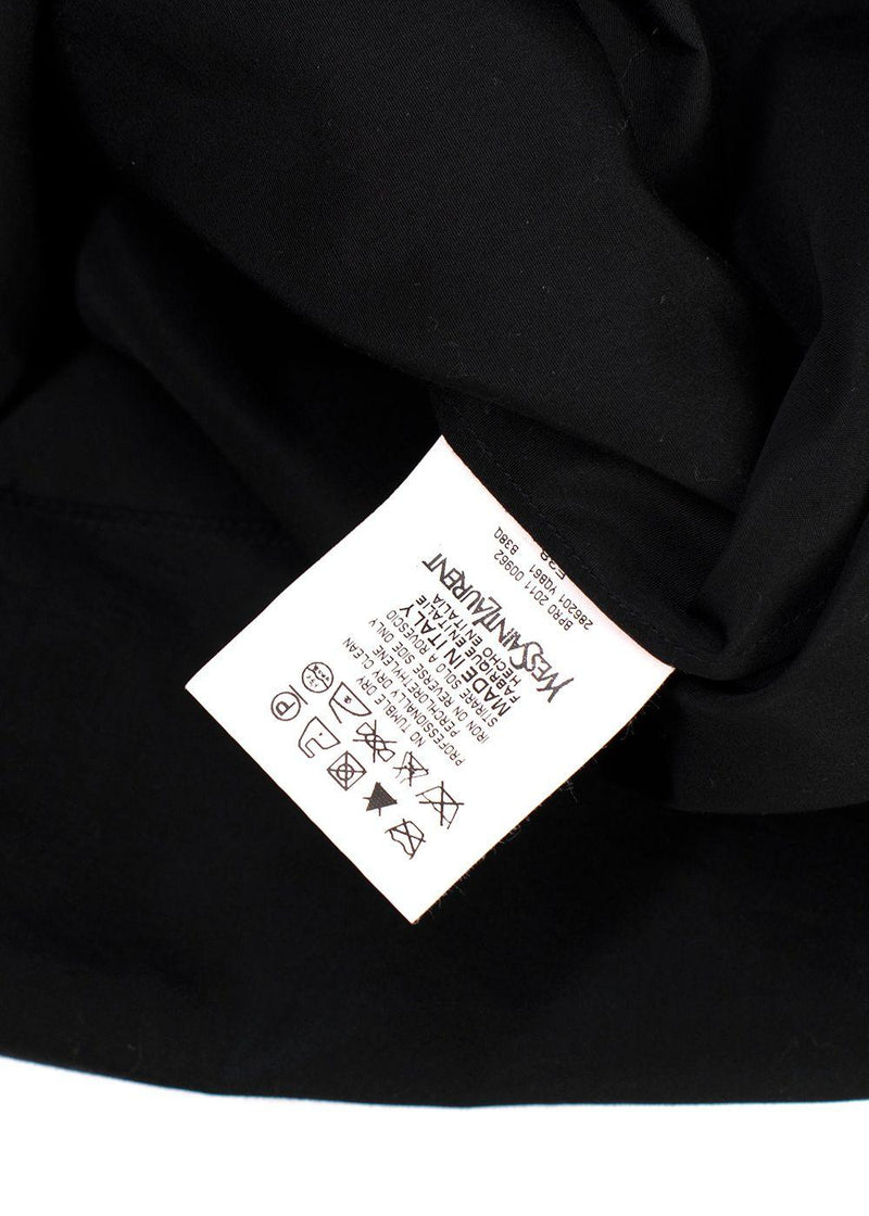 YSL Black Cotton Bow Detail  Blouse