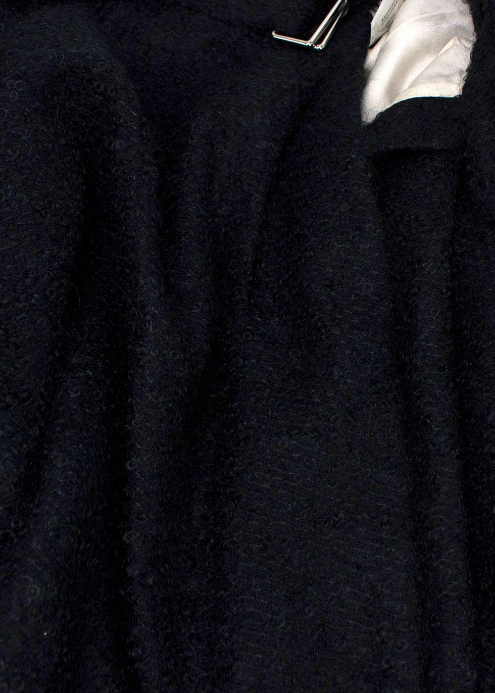 Dior Navy Mohair-blend Belted Skirt