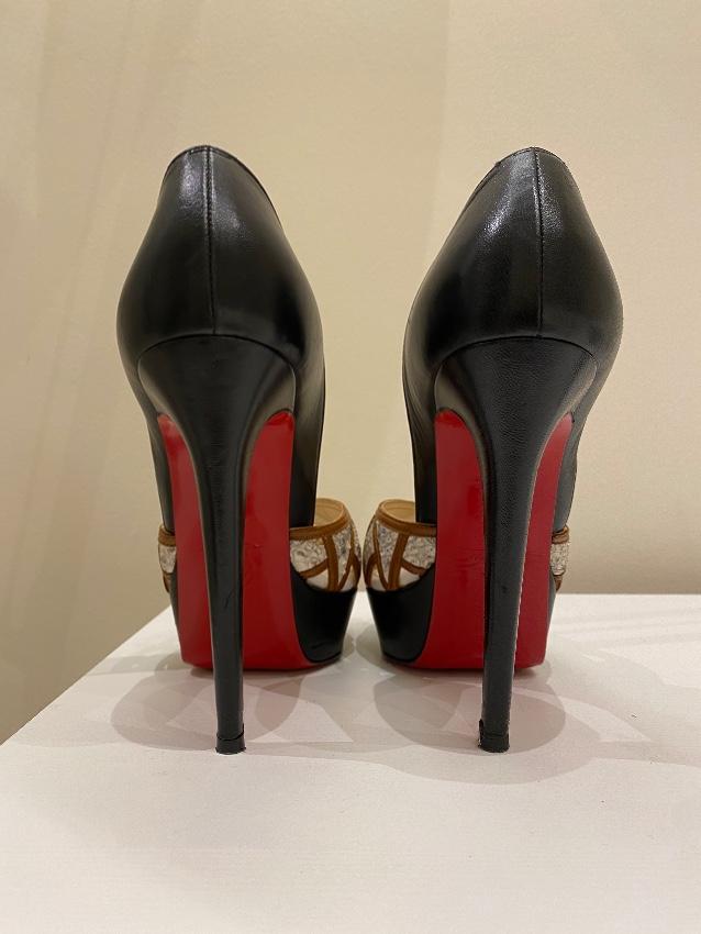 Christian Louboutin Python & Leather Platform Pumps