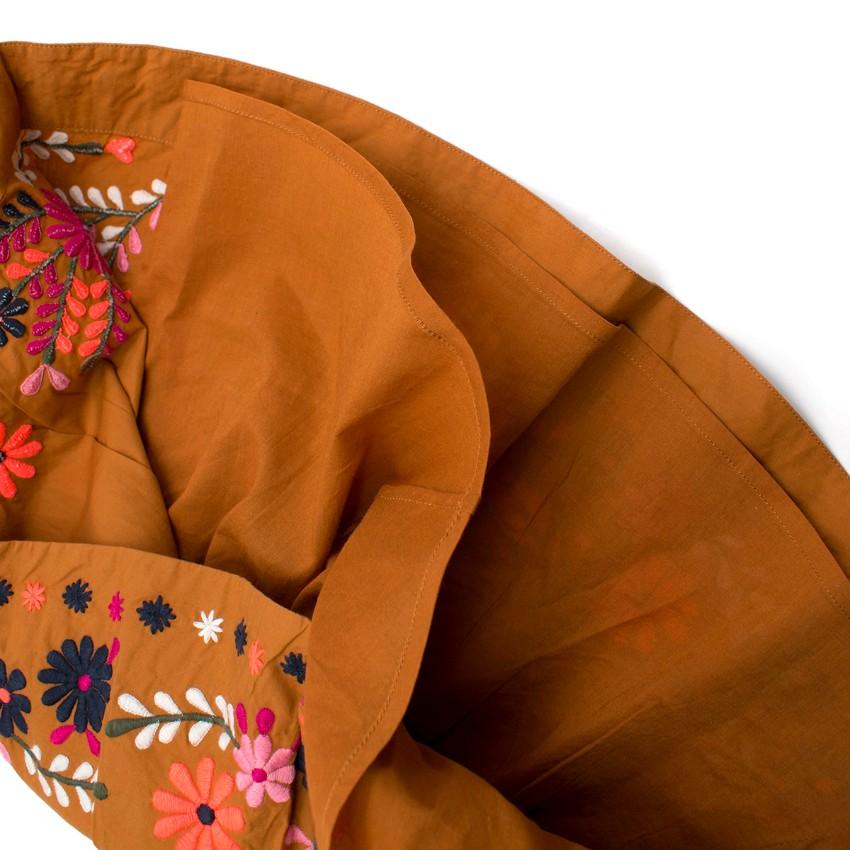 Bonpoint Girls 4Y Caramel Floral Embroidered Skirt