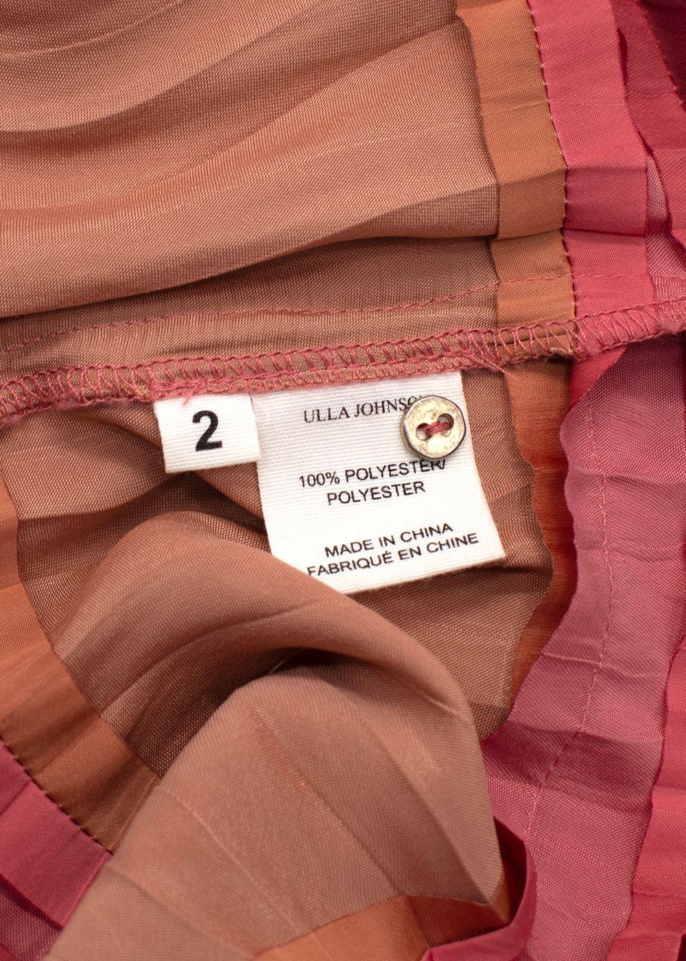 Ulla Johnson Pink Pleated Striped Dress