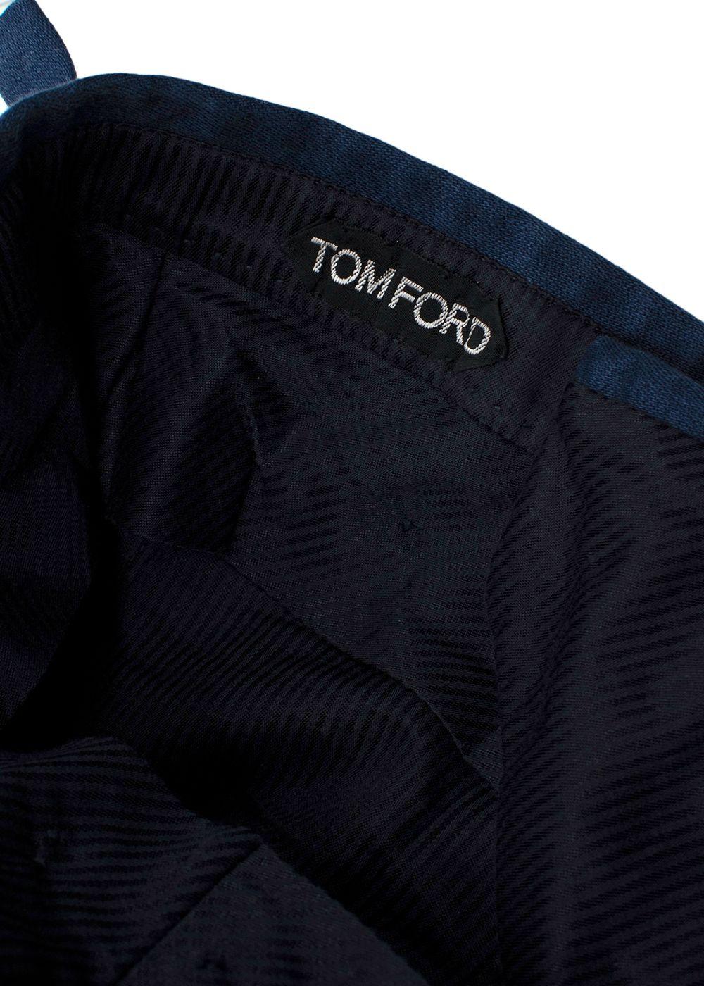 Tom Ford Navy Linen Trousers