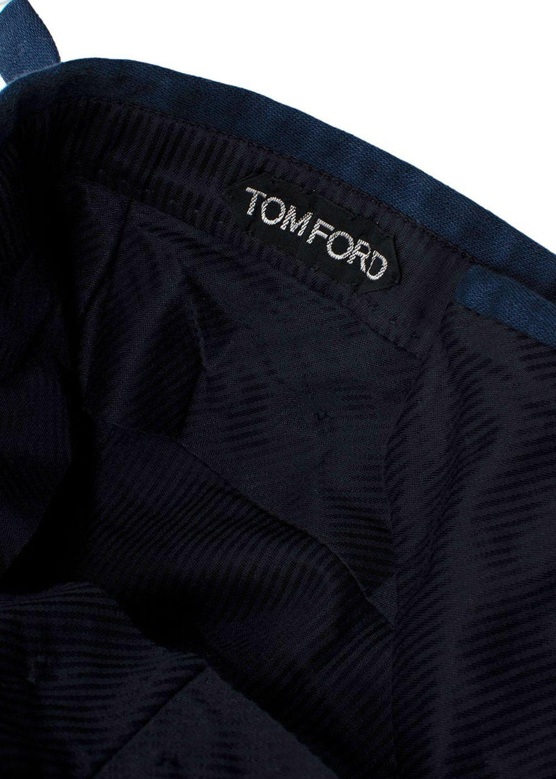 Tom Ford Navy Linen Trousers