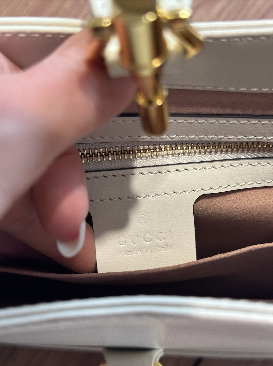 Cream Leather Jackie Bag