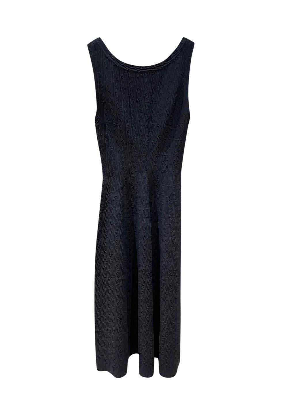 Alaia Black Textured Maxi Dress