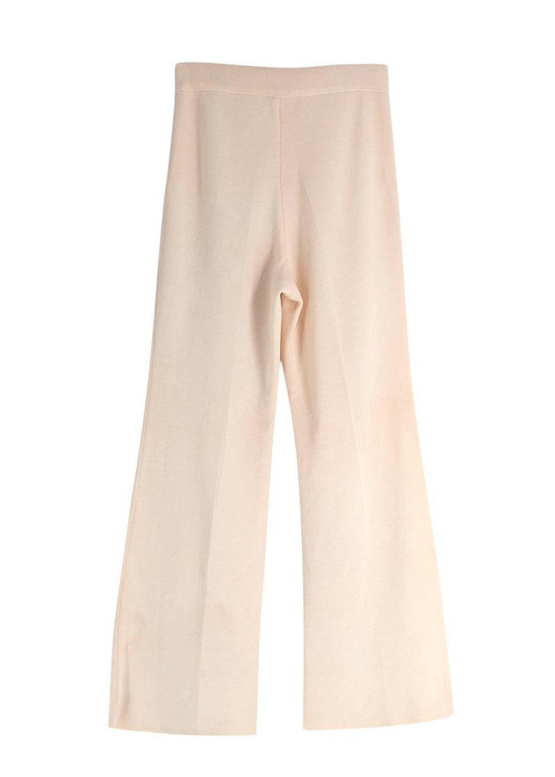 Oscar De La Renta Beige Knit Trousers