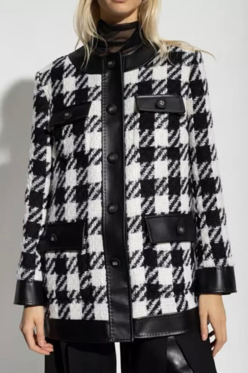 Dolce & Gabbana Black and White Check Coat