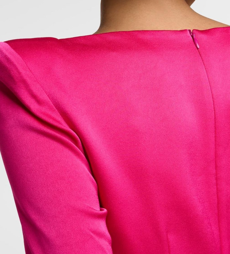 Alex Perry Crepe Satin Midi Dress