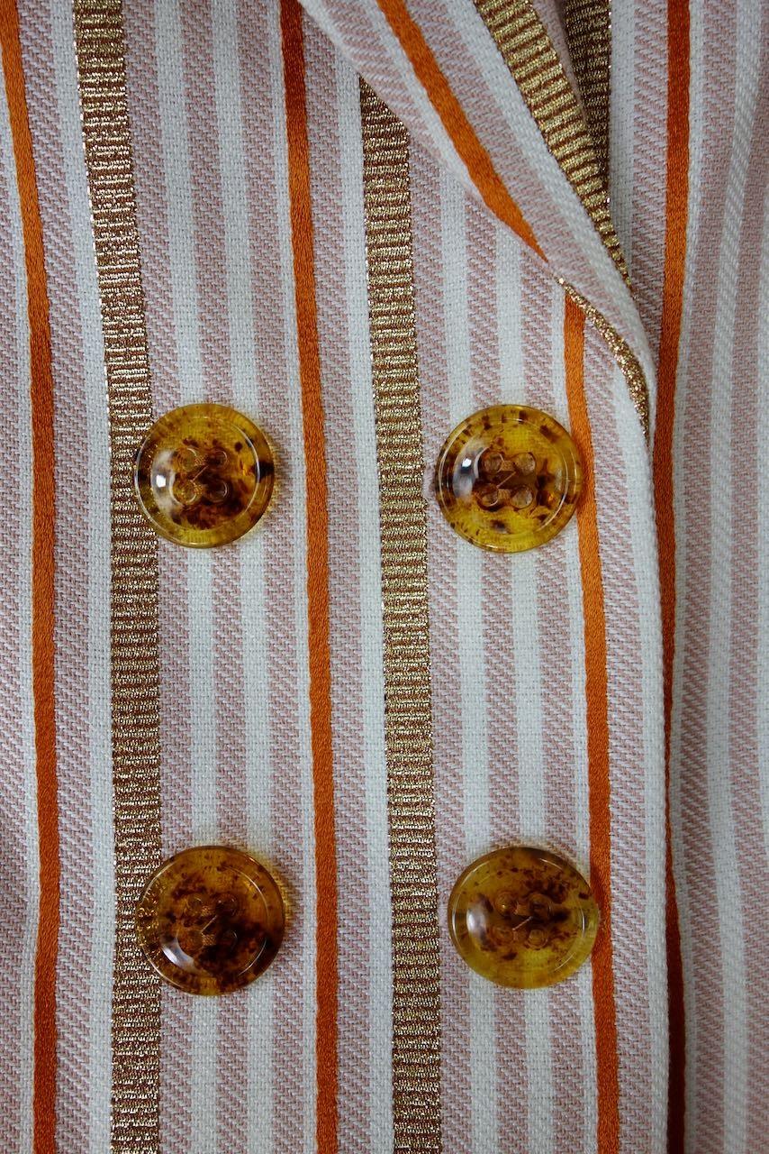 orange, pink & gold striped blazer