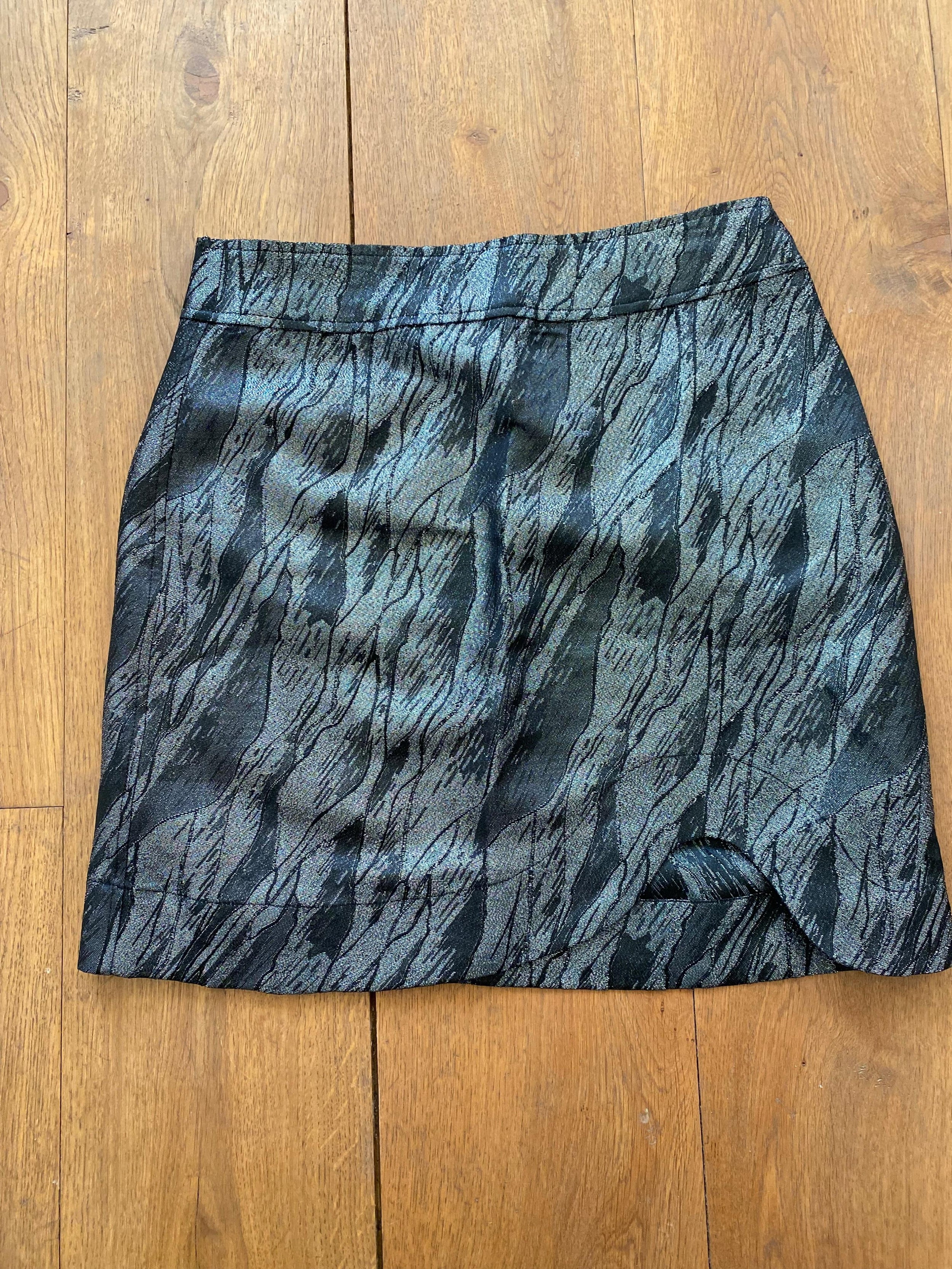Ganni Metalic Printed Mini Skirt