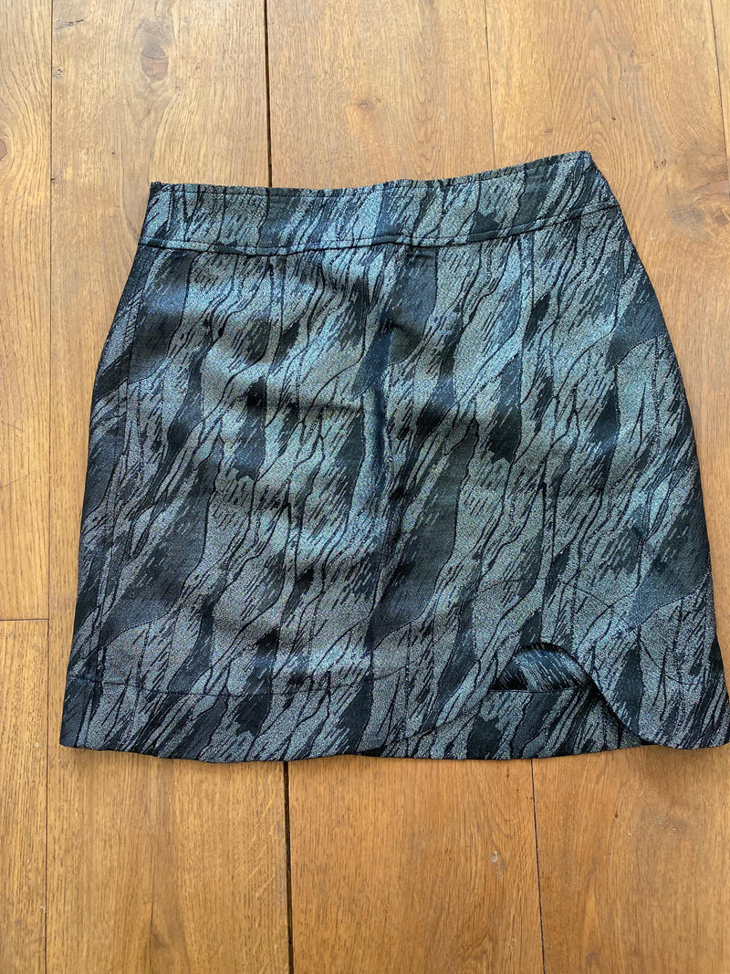 Ganni Metalic Printed Mini Skirt