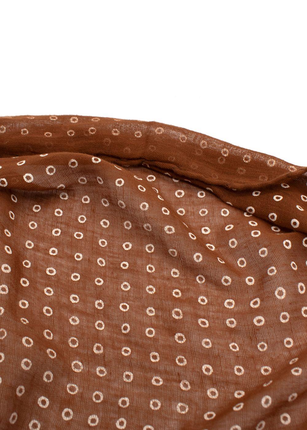Bespoke Brown Cotton Dotted Pocket Square