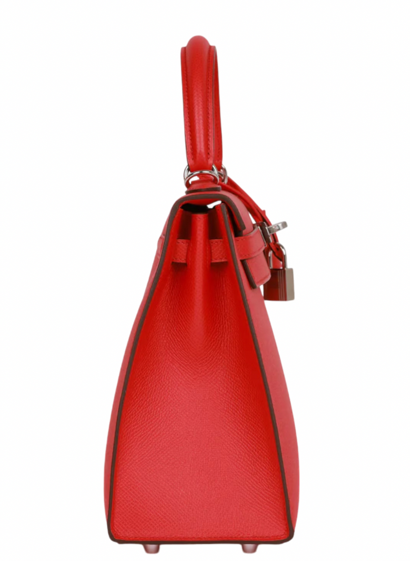 Rouge Rubis Sllier Epsom 25cms Kelly with Palladium Hardware