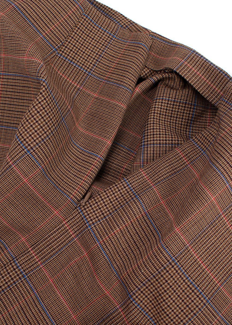 A.L.C Brown Plaid Handkerchief Midi  Skirt