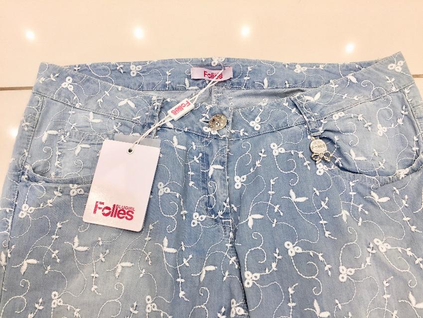 Blumarine Filigree Embroidered Pale Blue Jeans