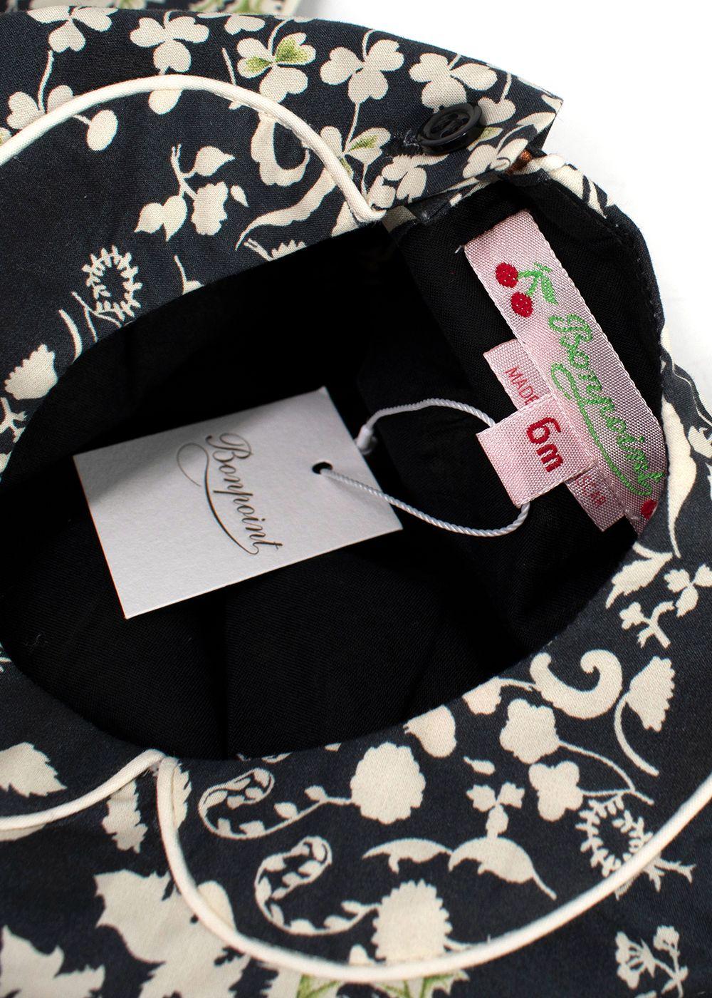 Bonpoint Baby 6m Black Floral Dress