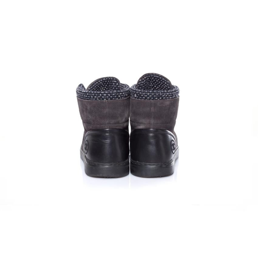 Chanel Suede & Leather High Top Sneakers