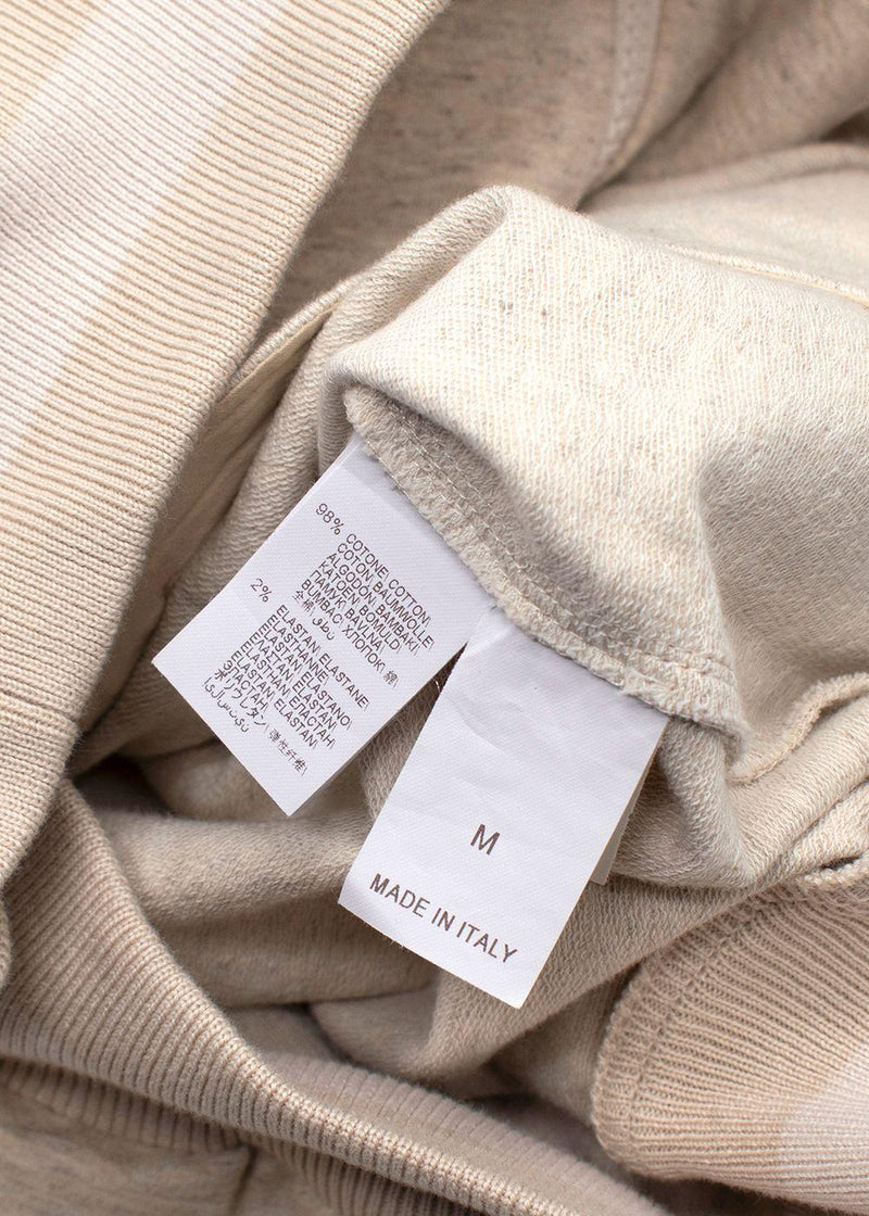 Brunello Cucinelli Beige Knit Sleeve Jersey Bomber Jacket