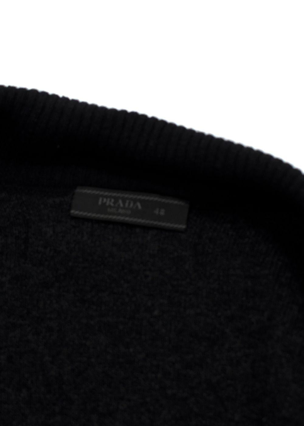 Prada Black Wool and Cashmere Blend  Zip Up  Jacket