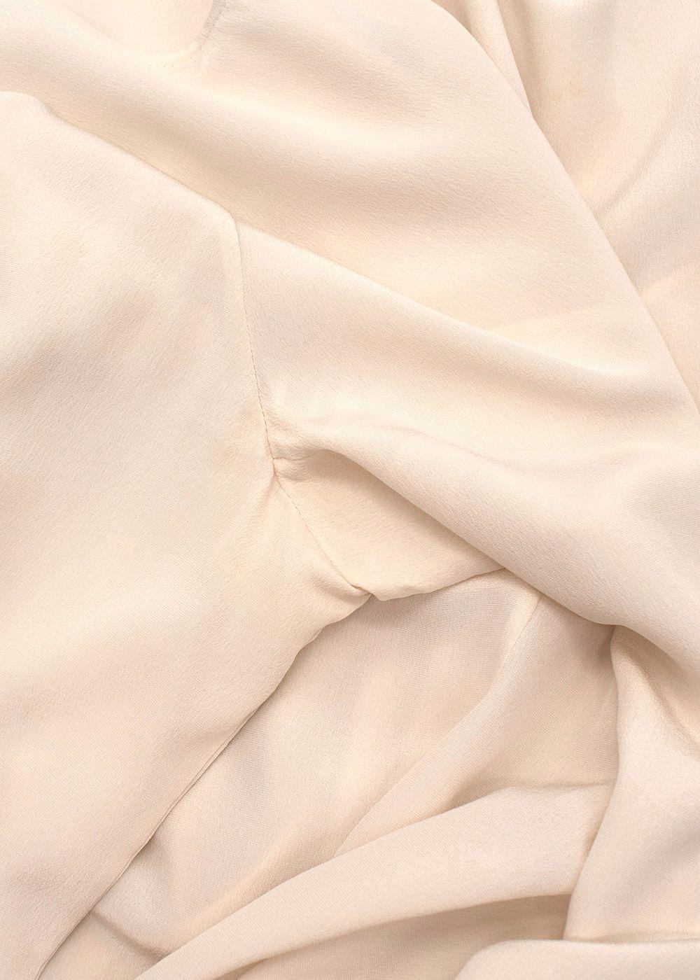 Cream Silk Longline Blouse