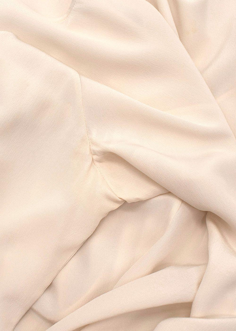 Cream Silk Longline Blouse