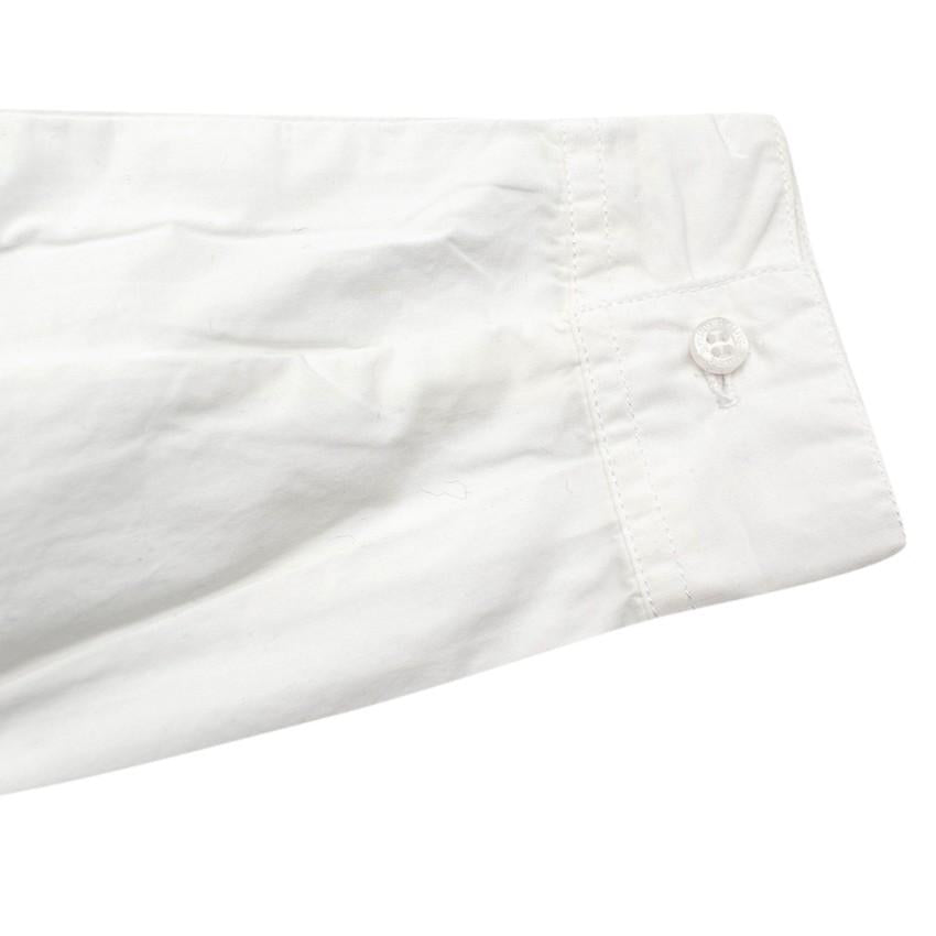 Brums Baby Boy White Cotton Long Sleeve Button-Down Shirt