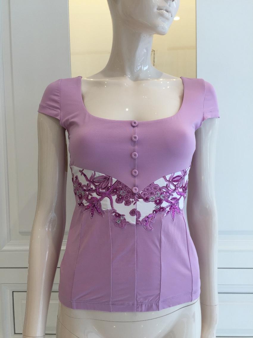 Cotton Club Lavender Square Neck Top