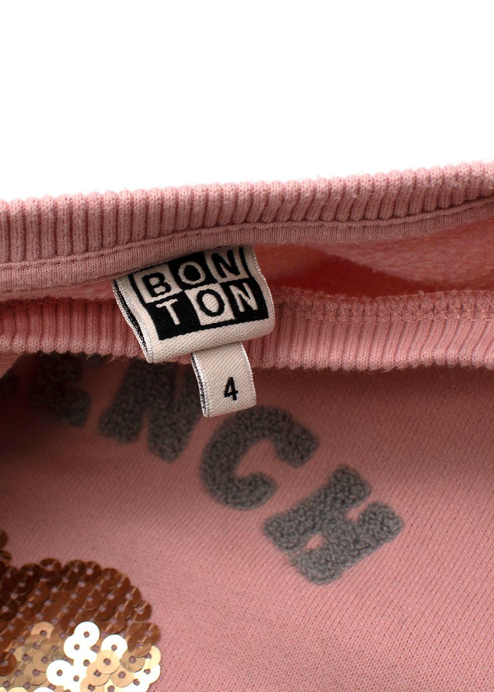Pink Cotton Embellished Sweatshirt