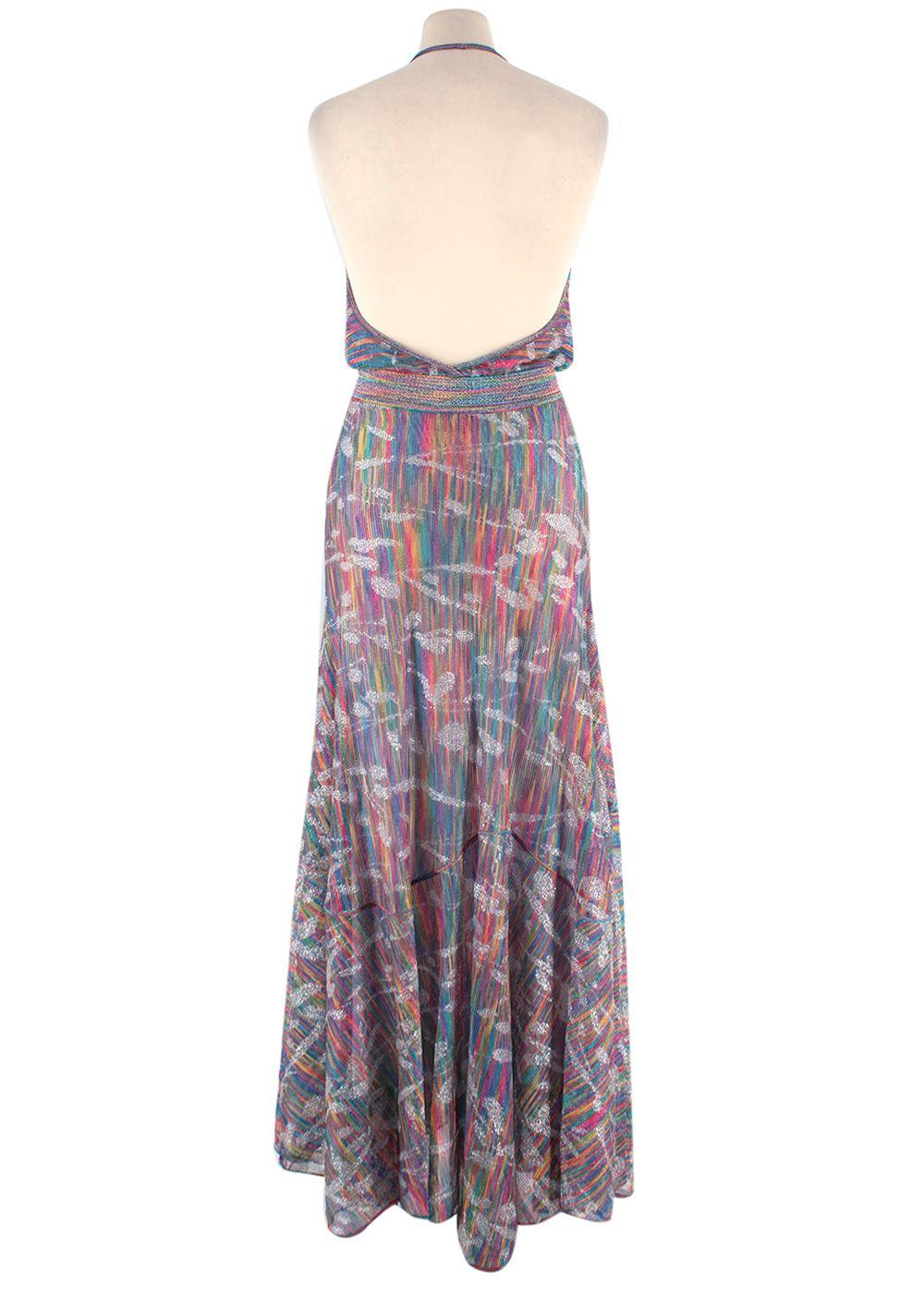Missoni Multicoloured stretch-silk Halter Neck Dress