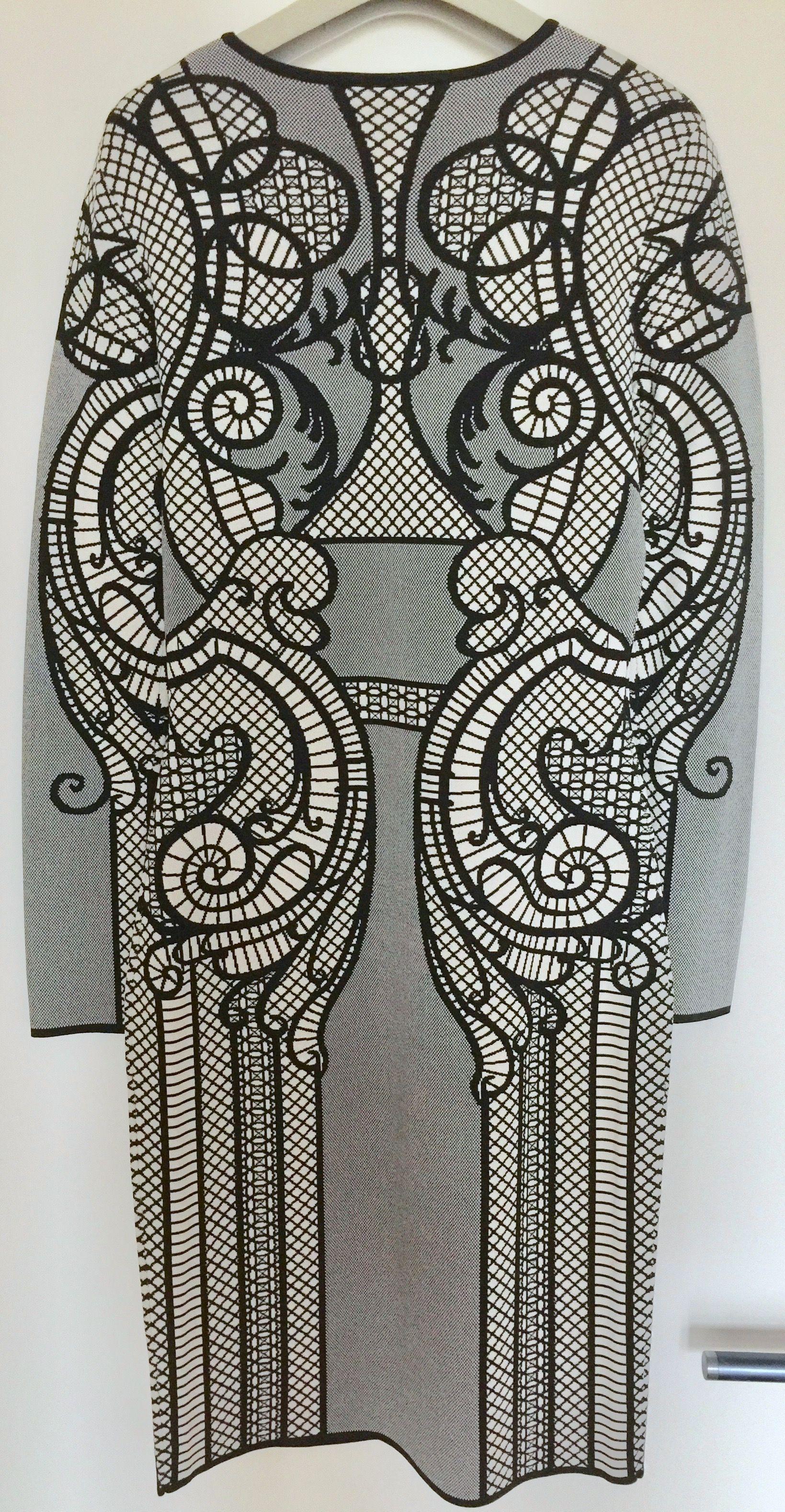 Black & White Printed Jacquard Dress