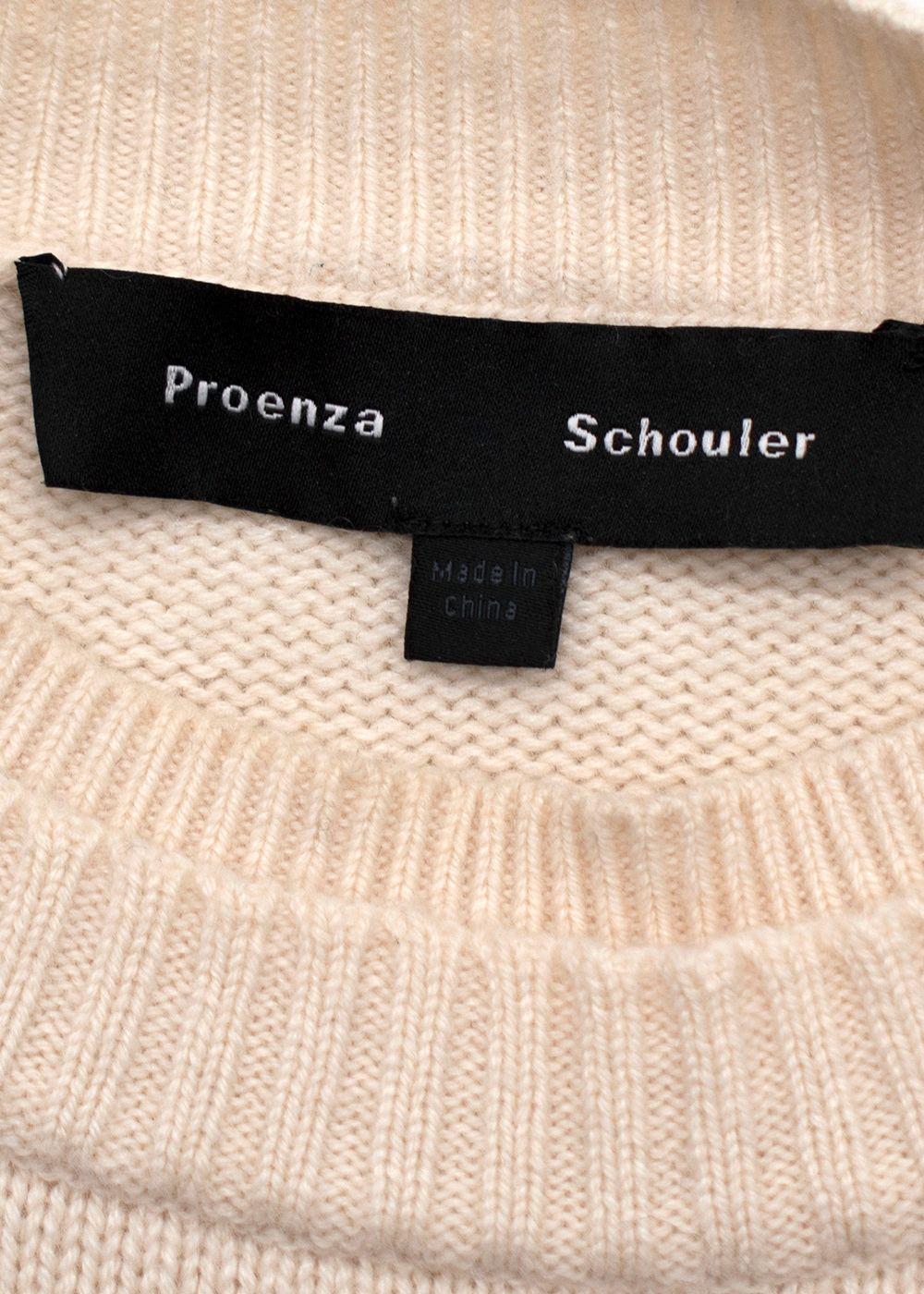 Proenza Schouler Cream Round Neck Jumper with Zipper Detail