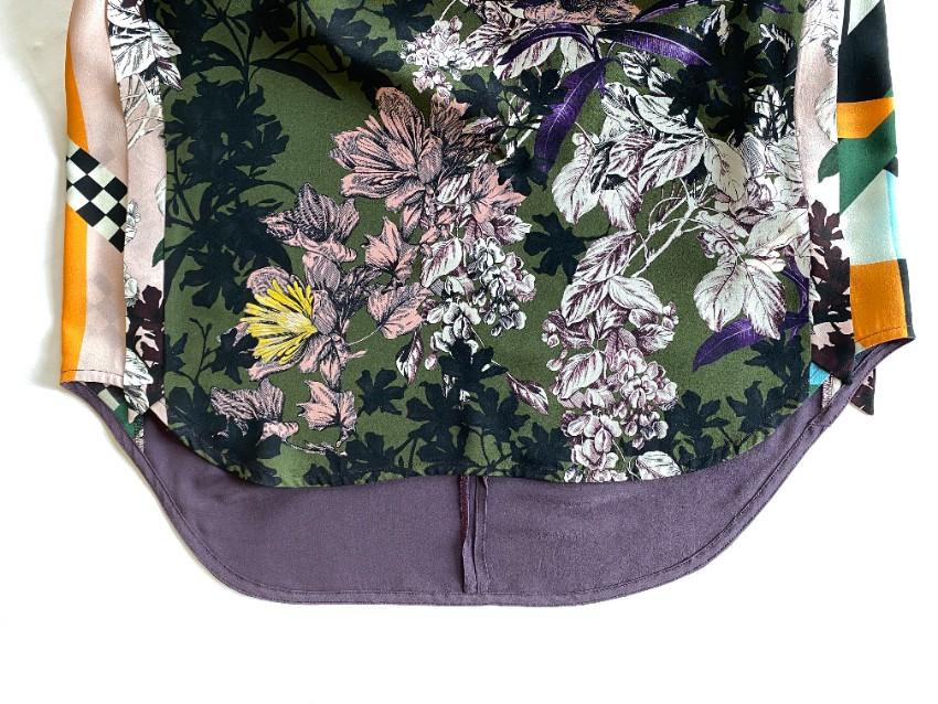 MSGM Multi-Print Silk Twill Shift Dress