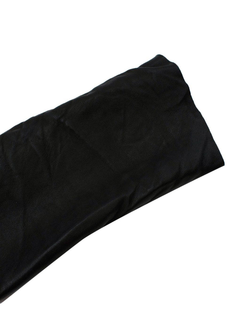 Rick Owens Black Asymmetric Leather Jacket