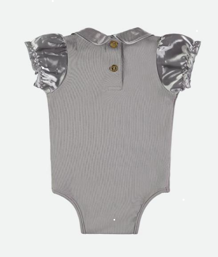 Angels Face Ash Grey Satin Sleeve Baby Grow & Trinity Tutu Skirt